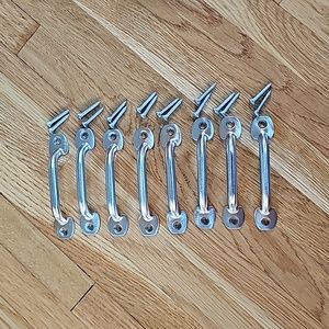 New 8 Brushed nickel bin pulls with 16 screws